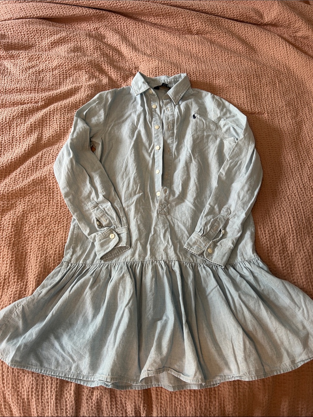 Polo by Ralph Lauren Light Blue Girls' Shirt Dress
